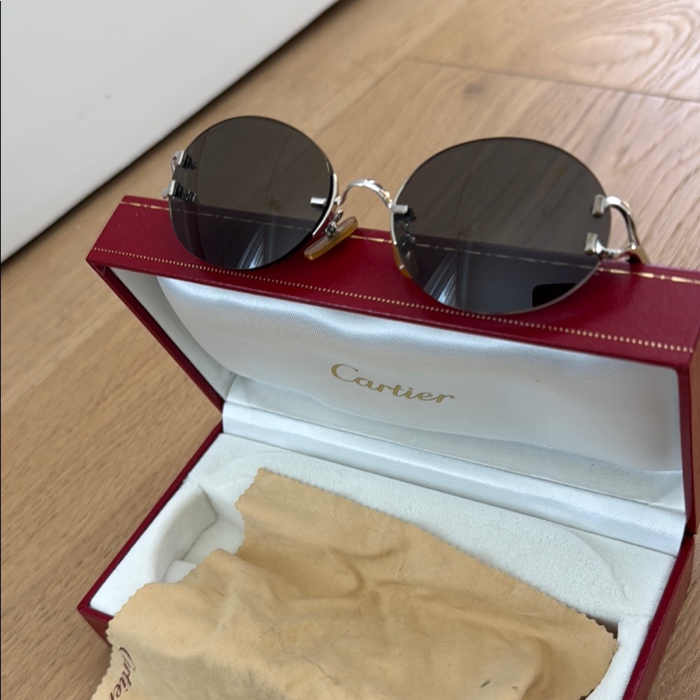 Cartier Sunglasses with Dark Lenses and Red Case - Picture 2 of 11